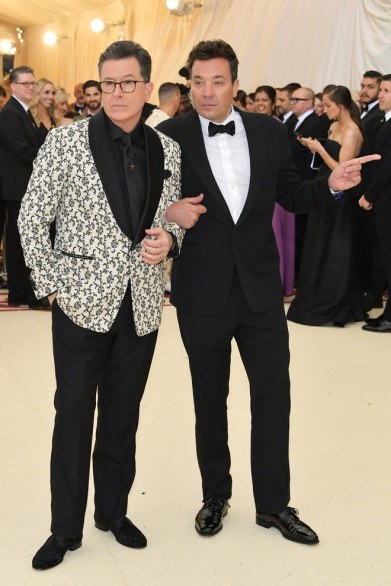 Met 2018-Colbert and Fallon